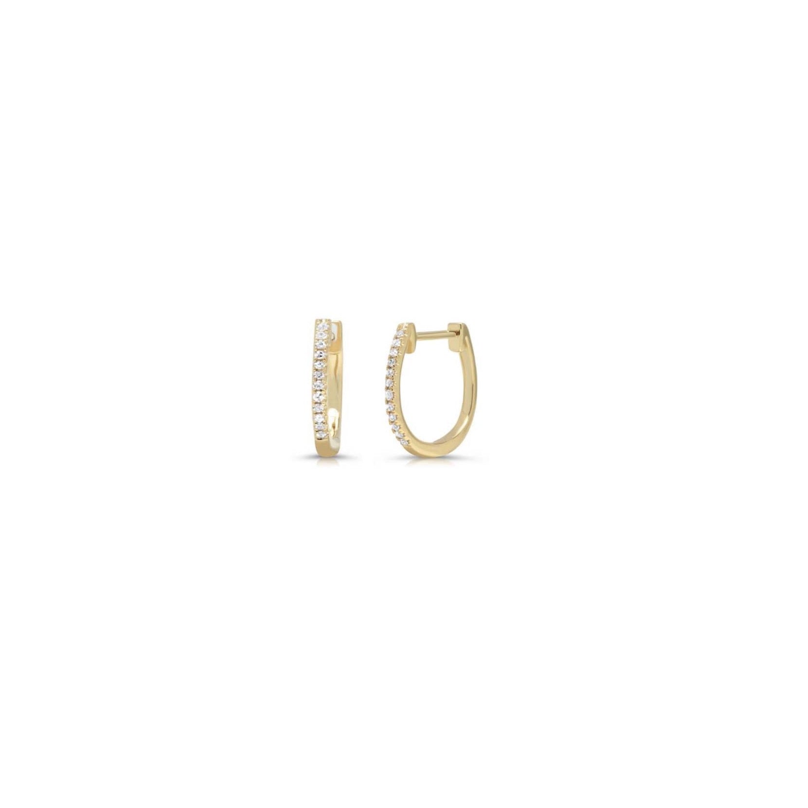 14k Gold Pave Huggies
