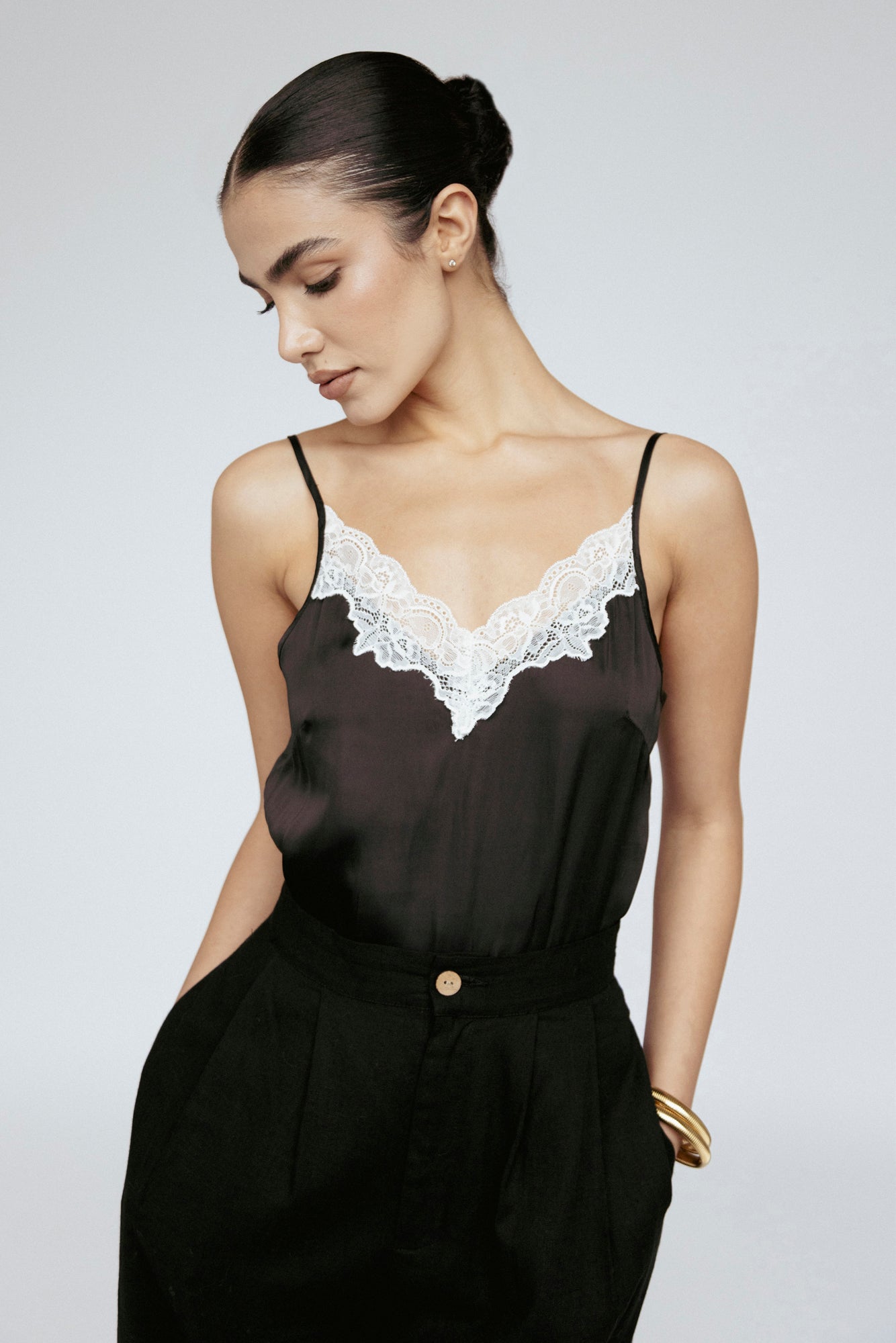 Satin Lace Tank