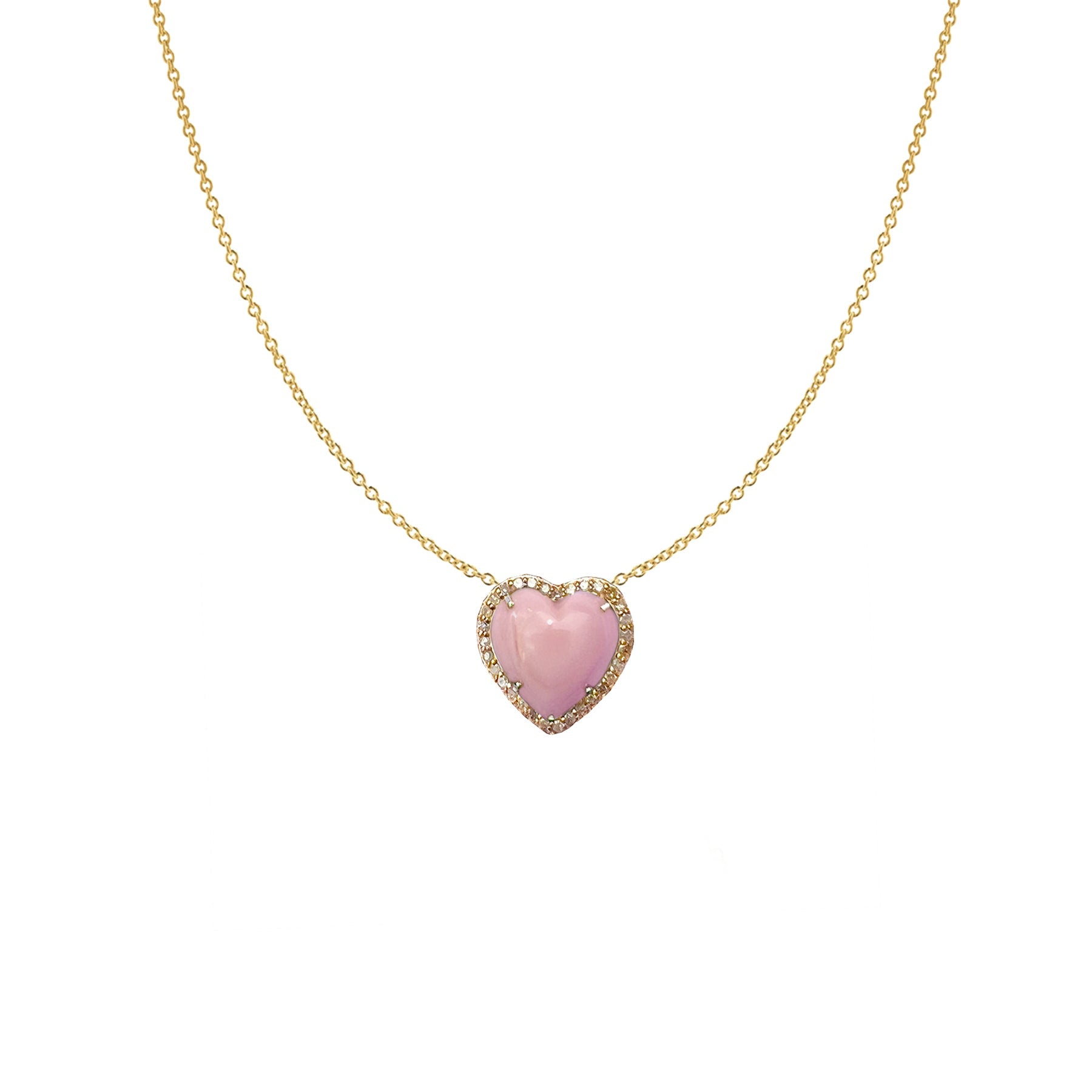 12mm 14k Conch Shell Heart Necklace