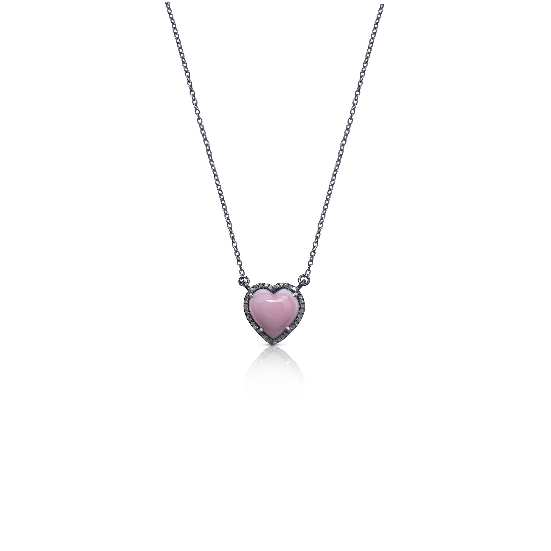 10mm Conch Shell Heart Charm Necklace