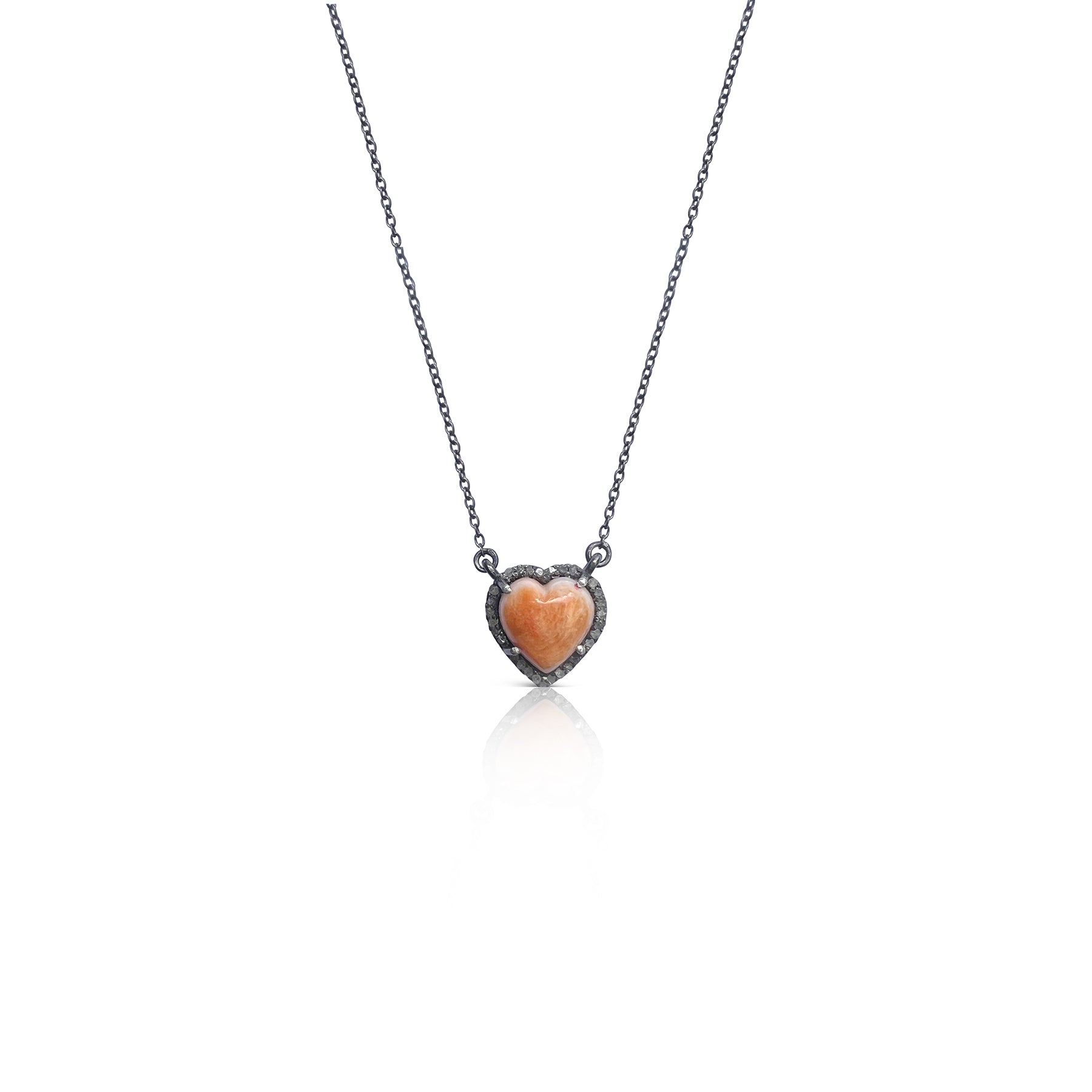 8mm Spiney Oyster Shell Heart Charm Necklace