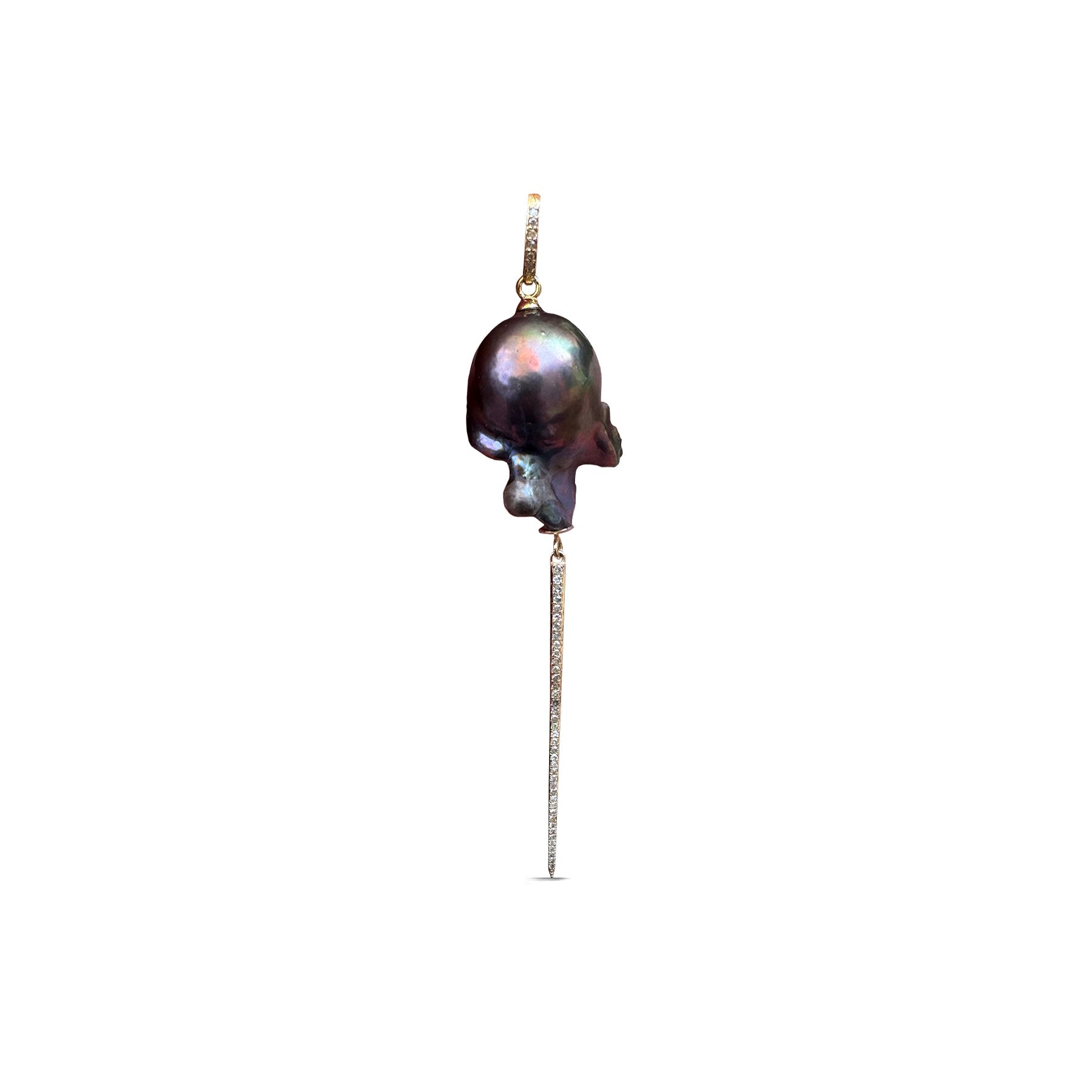 14k Baroque Pearl Diamond Spike Charm