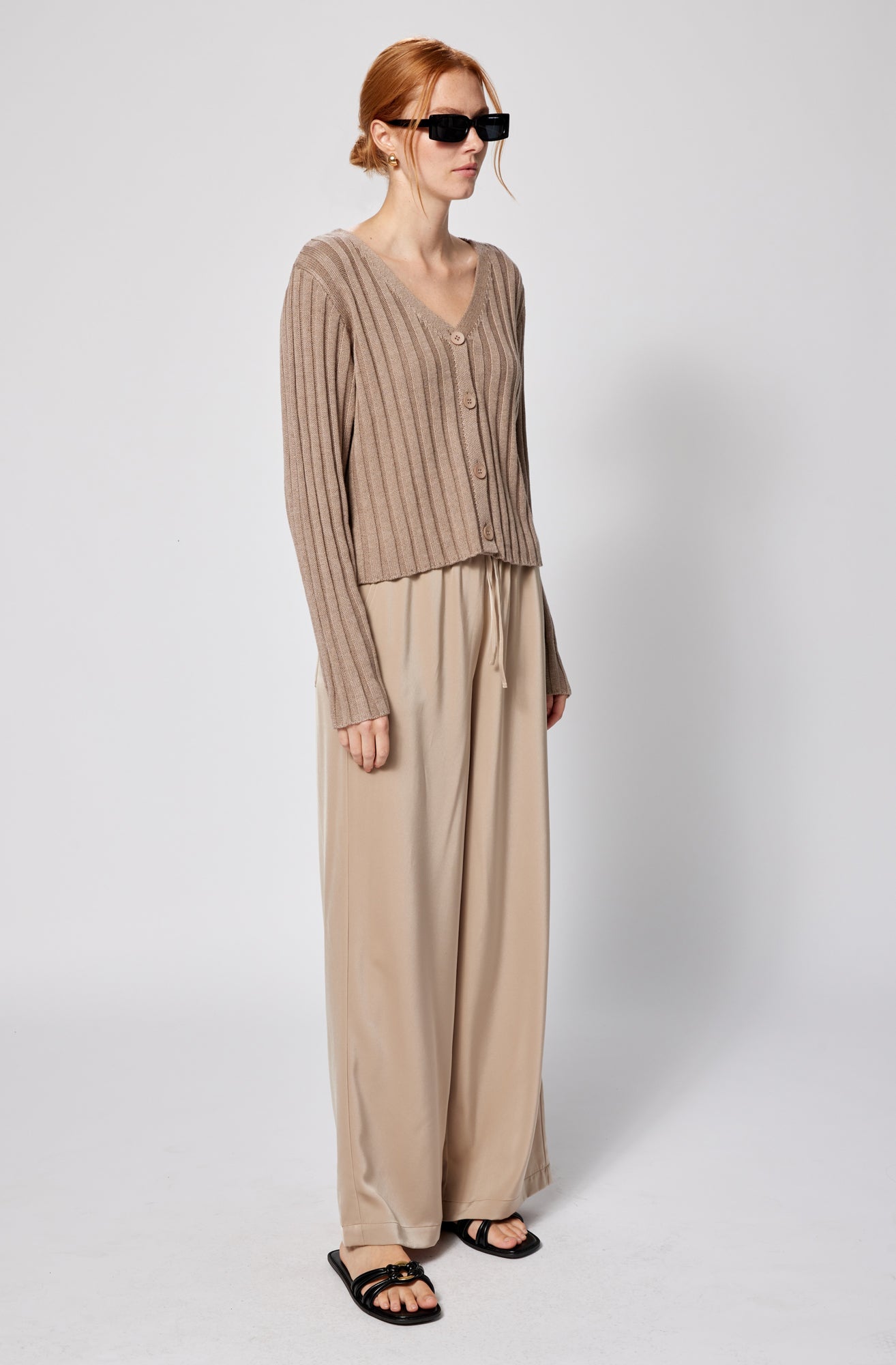 Cotton Blend Ribbed Pullover