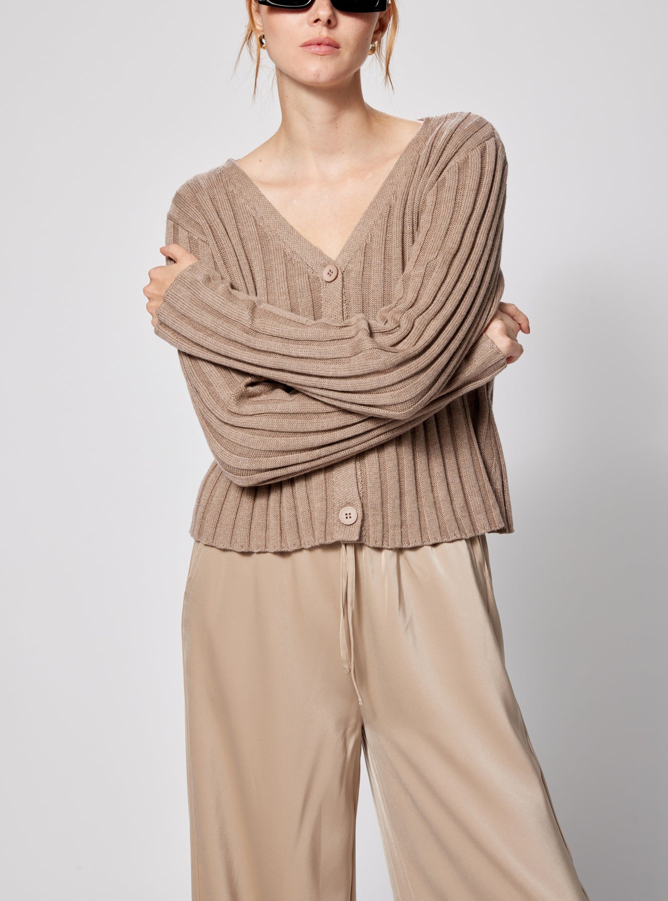 Cotton Blend Ribbed Pullover