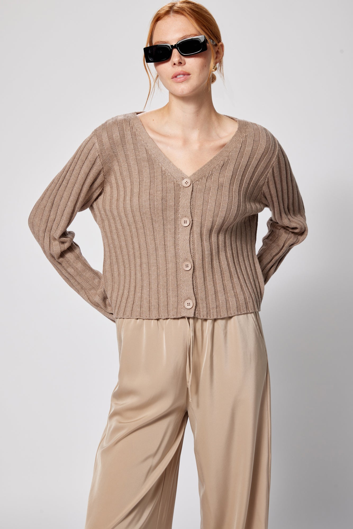 Cotton Blend Ribbed Pullover