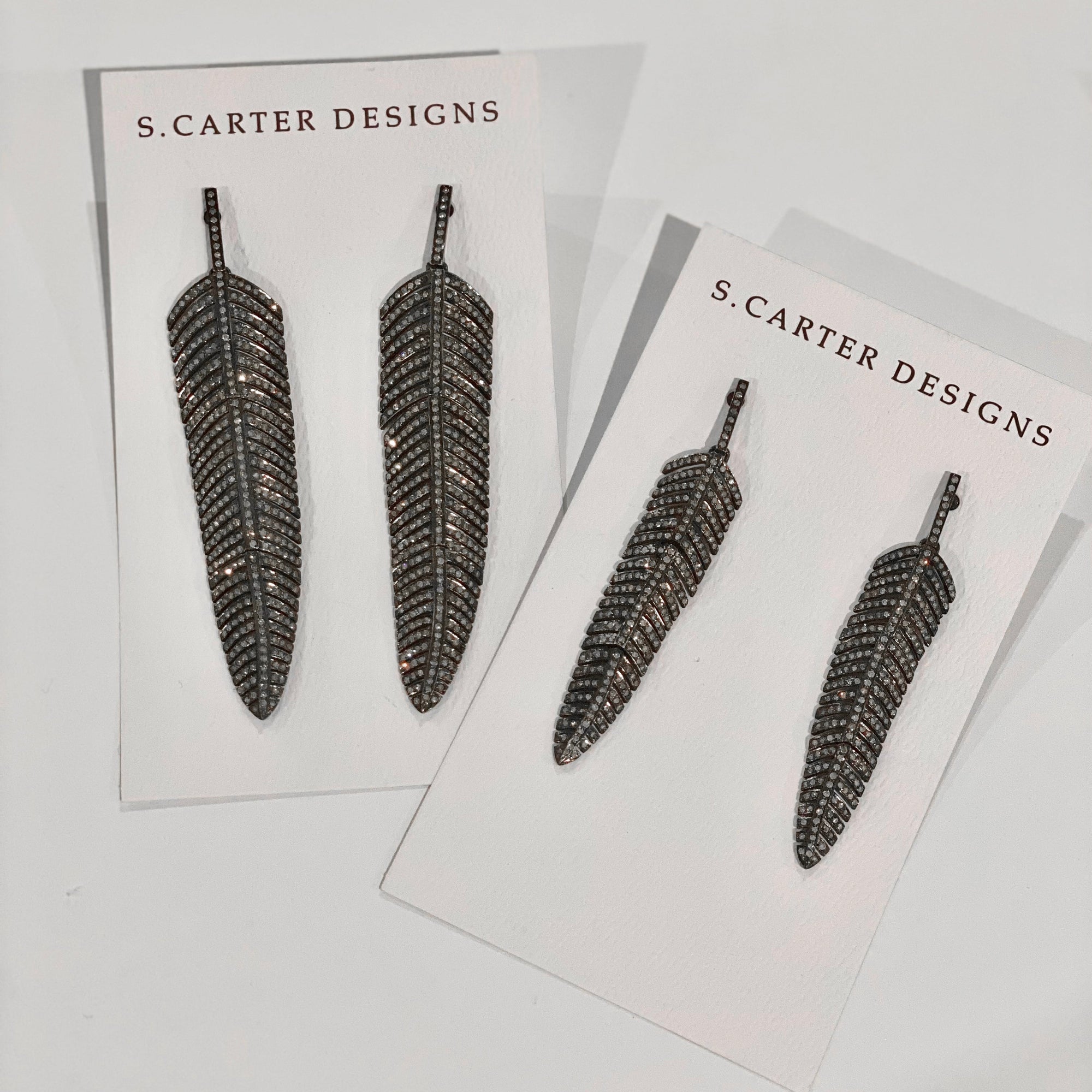 Full Pave Feather Earrings