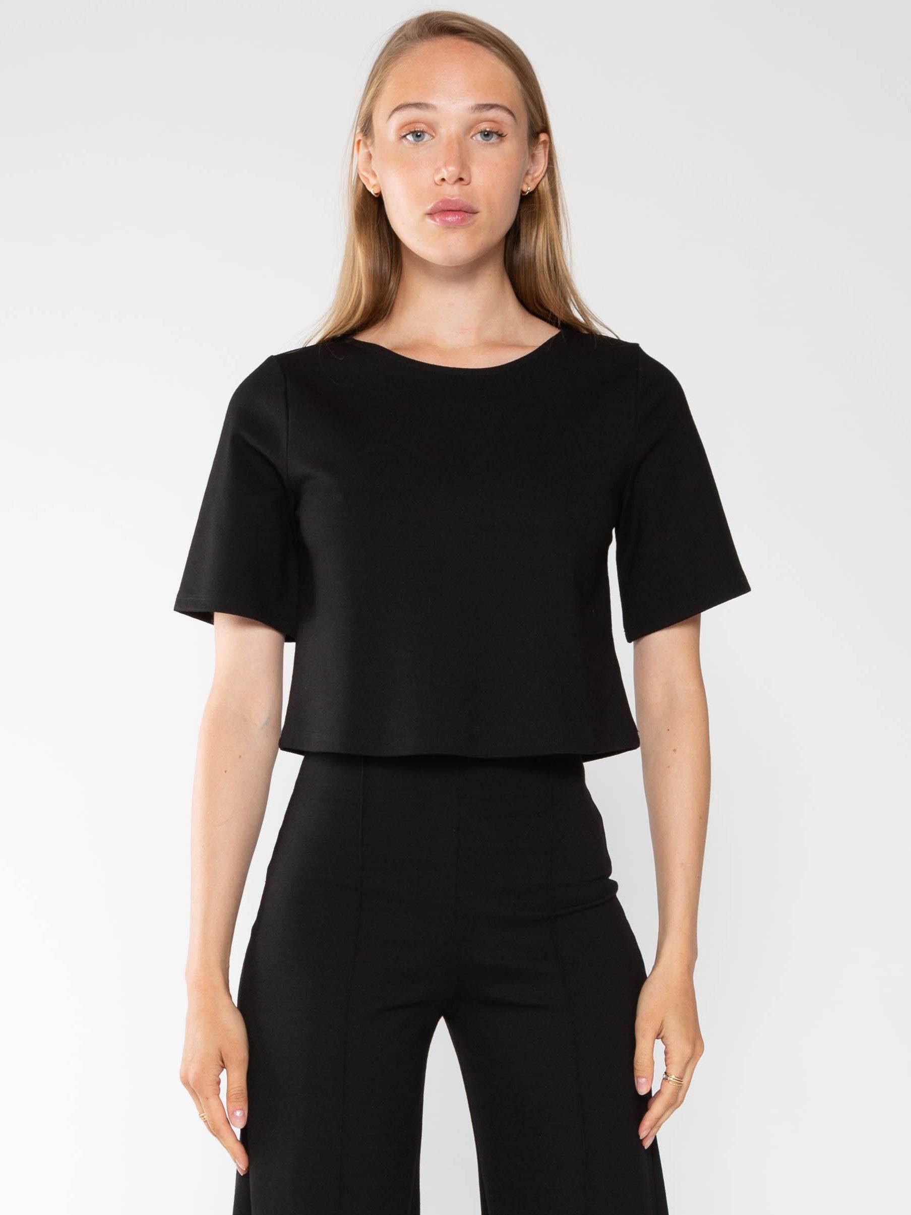 Ponte Knit Short Sleeve Top - Wholesale